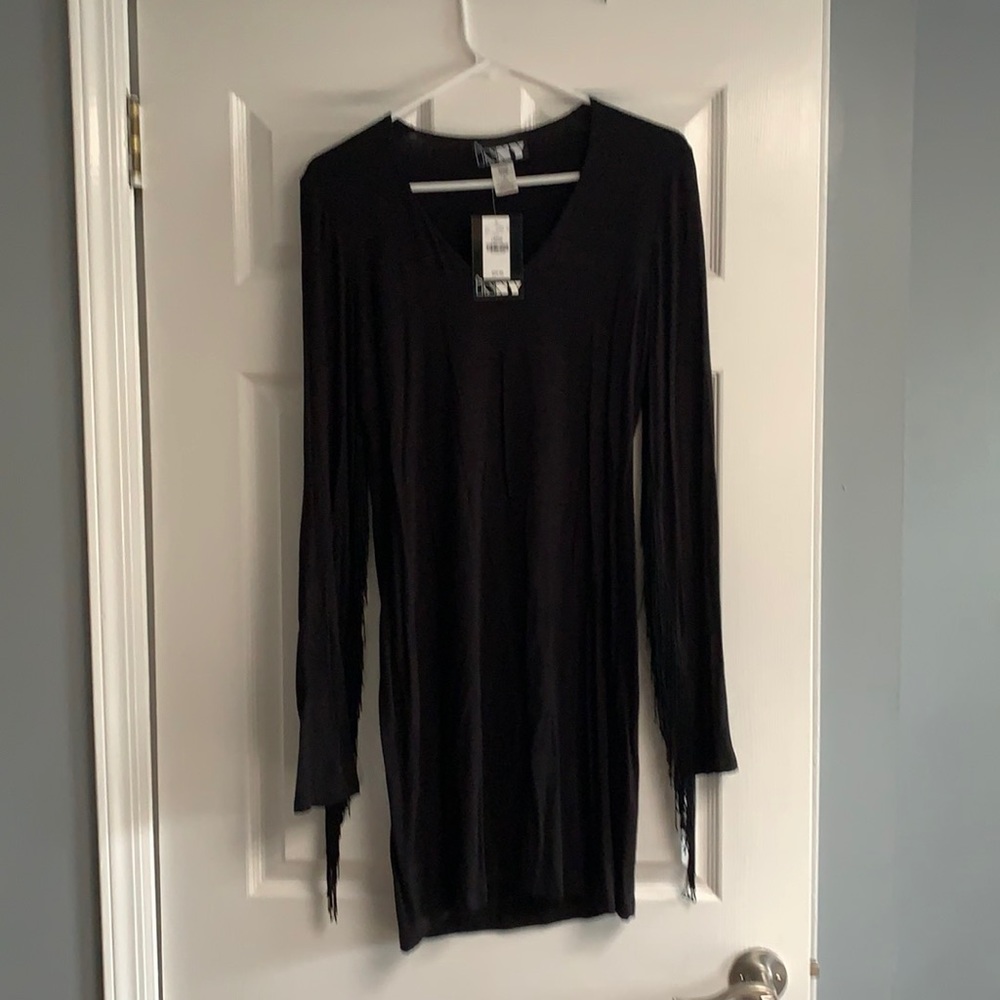 Black shirt dress